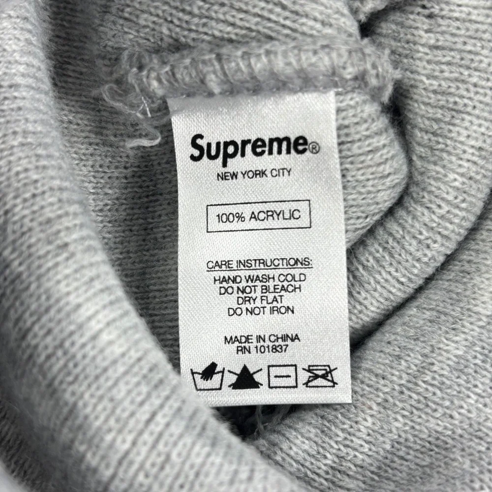 Supreme Beanie Hat Unisex OS Heather Grey Script Logo Knit Cuffed Cap
